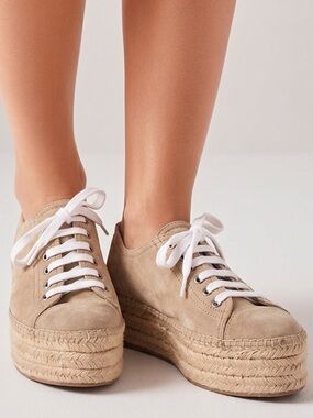 Miu Miu Deserto Suede Espadrille Platform Sneakers